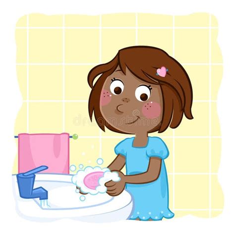 Girl Washing Hands Stock Illustrations 1106 Girl Washing Hands Stock Illustrations Vectors