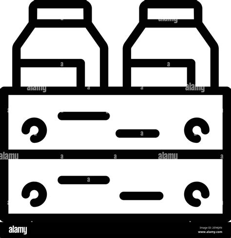 Milk Bottles Box Icon Outline Milk Bottles Box Vector Icon For Web Design Isolated On White