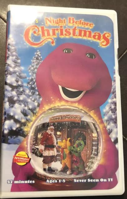 BARNEYS NIGHT BEFORE Christmas VHS Video Tape 16 Sing Along Songs Clam