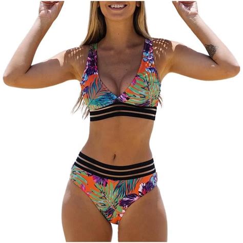 Maillot De Bain Gainant Ventre Plat Imprimée Convertible À Pression