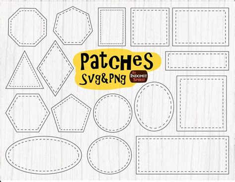 Patch Svg Dotted Outline Svg Patches Leather Png Hat Etsy