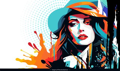 Graffiti Woman Street Art Fashion Painting Dynamic Grunge Vectors