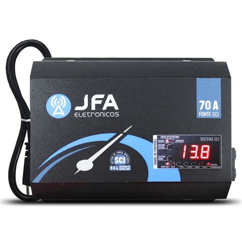 Fonte Automotiva Jfa 70 a Bivolt Digital 12v Slim sci Voltímetro