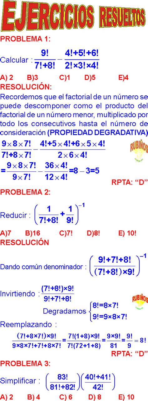 Factorial Y N Mero Combinatorio Problemas Resueltos