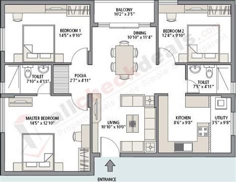 3 bhk residential flat floor plan Small Apartment Plans, Studio Apartment Floor Plans, Studio ...