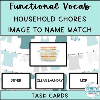 Household Chores Cleaning Vocabulary Image To Word Matching Digital Lesson