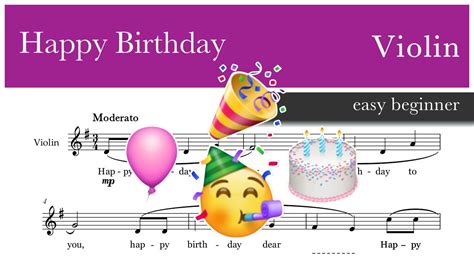 Happy Birthday Violin Sheet Music Easy Beginner Youtube