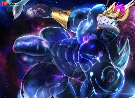 Rule 34 Abs Anthro Asian Mythology Aurelion Sol Balls Biceps Big Muscles Big Penis Blue Body