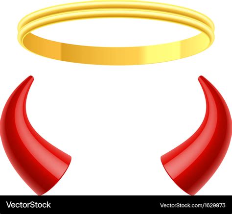 Angels halo and devils horns Royalty Free Vector Image