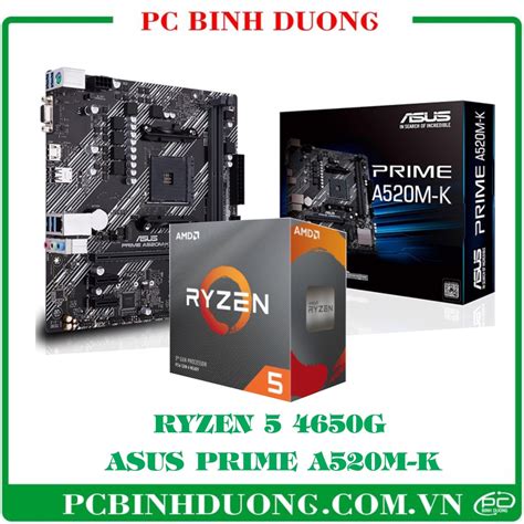 Combo Lv01 Ryzen 5 4650g Pro Mpk Main Asus Prime A520m K Shopee