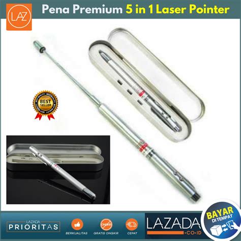 Pena Premium 5 In 1 Laser Pointer Senter Penunjuk Stik Komando