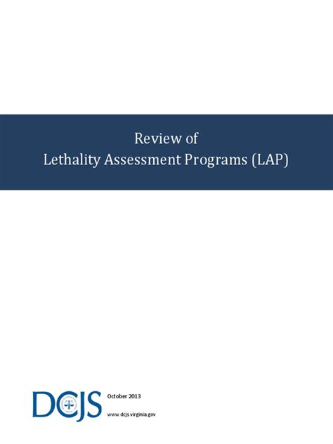 Review Of Lethality Assessment Programs Lap October 2013 Pdf Domestic Violence Police