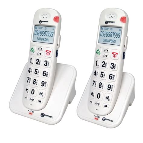 GEEMARC Téléphone fixe grosses touches sénior AMPLIDECT 260 2 Duo 2