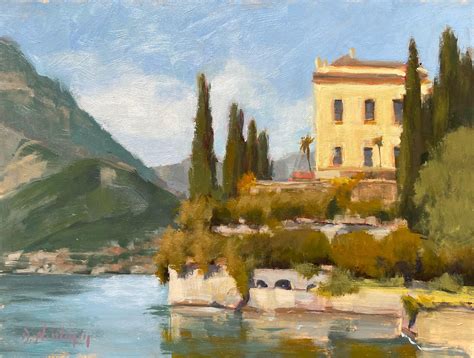 Painting Ossuccio Lake Di Como Hand Watercolor Lake Como Italy