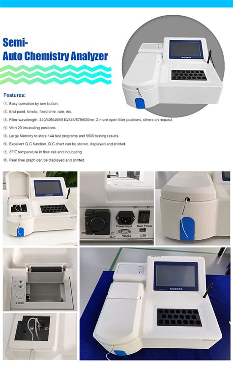 Biobase Touch Screen Semi Auto Biochemistry Clinical Chemistry Analyzer