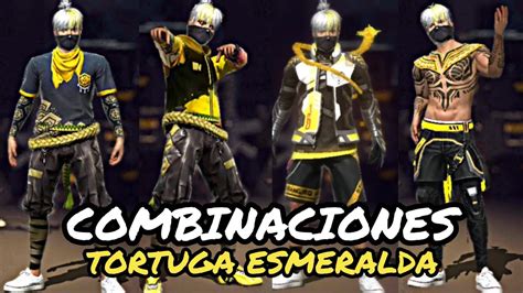 COMBINACIONES DE ROPA CON LA SKIN TORTUGA ESMERALDA FREE FIRE