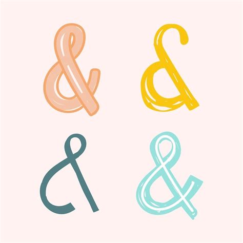 S Mbolo Ampersand Vector Doodle Fuente Tipograf A Conjunto Dibujado A