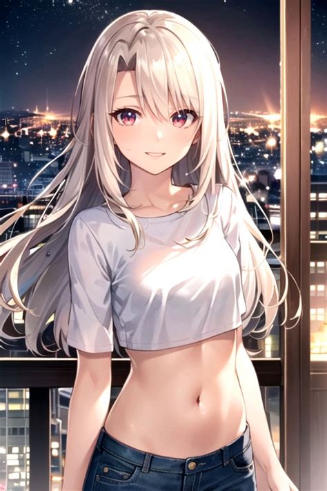 Glowing Eyes Happy Crop Top Hentai Ai Porn