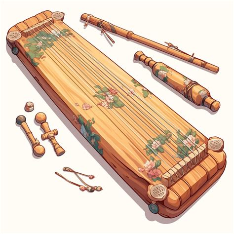 Premium Vector | Strings of the Gayageum instrument