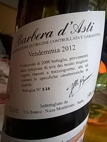 F lli Bianco Cuntrò Maestra Barbera d Asti Vivino Australia