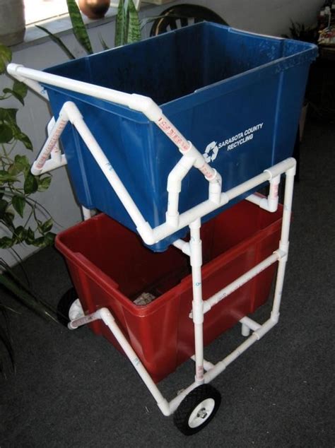 I Got This Bright Idea One Day To Make My Own Pvc Recycle Bin Cart So I Did Click On Through