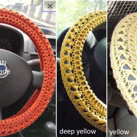 Steering Wheel Cover Crochet Steering Wheel Cover Car Decor Etsy