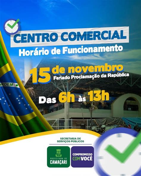 Feira funciona até 13h no feriado da Proclamação da República