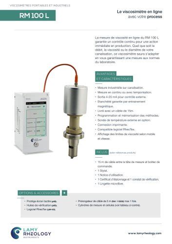 Viscosim Tre Rm L Lamy Rheology Catalogue Pdf Documentation