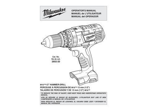 MILWAUKEE M18 OPERATOR'S MANUAL Pdf Download | ManualsLib