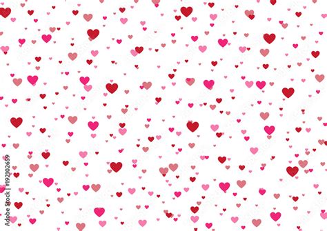 Happy Valentines Day Pink And Red Hearts On A White Background