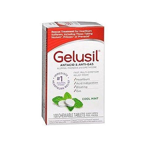 Gelusil Antacid/Anti-Gas Tablets Cool Mint 100 Tablets - Fast Relief ...