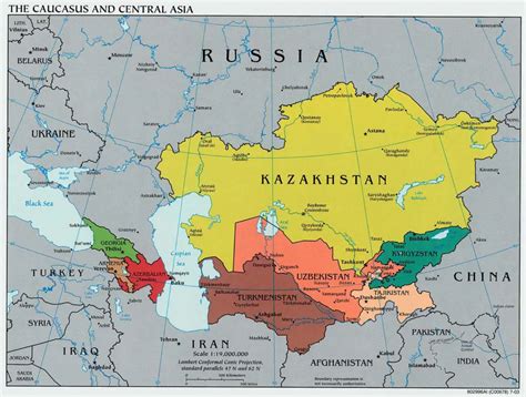 Caucasus Central Asia Political Map 2003 • Mapsof.net