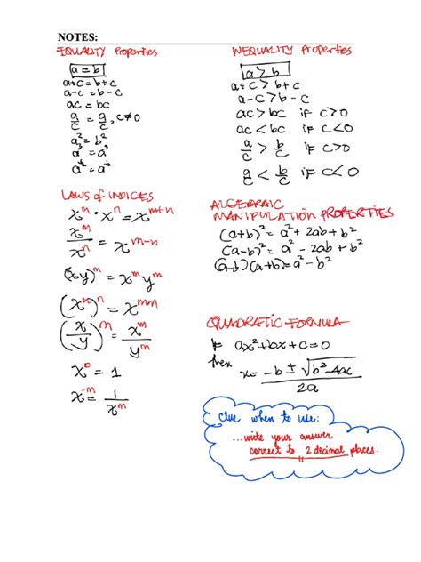 Notes Chapter 2 Algebraic Manipulation Updated Pdf