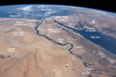 Egypt from space: Satellite views of the pyramids, Nile, Cairo and Suez