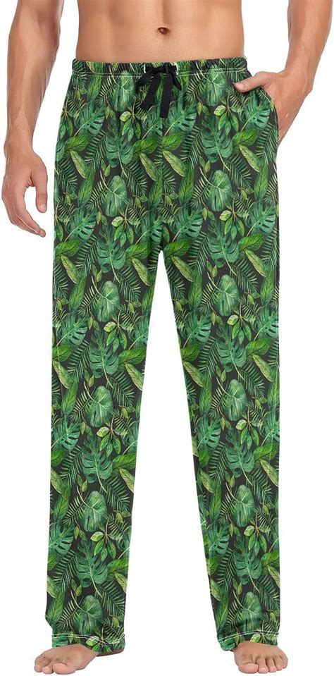 Freeamg Tropical Leaves Pajama Pants For Men Men S Separate Bottoms Pure Cotton Comfortable