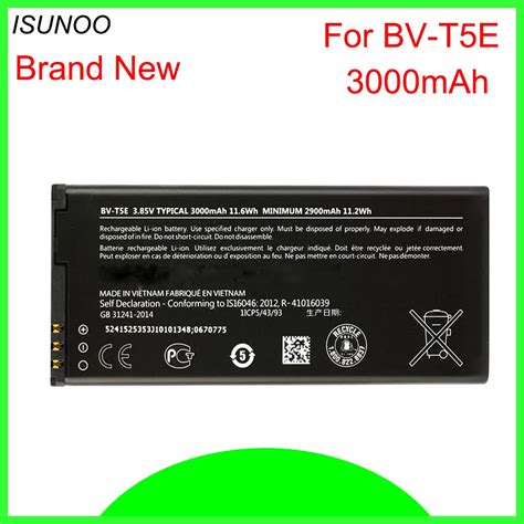 Isunoo Pcs Lot Mah Bv T E Bvt E Bv T E Replacement Battery For