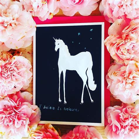 I Believe In Unicorns Do You Unicorn Card Hand Illustration