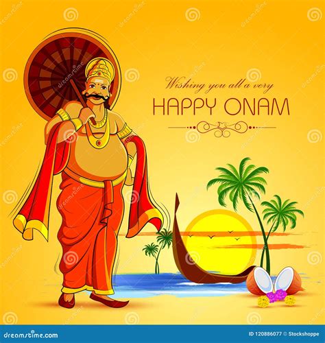 King Mahabali Holding Umbrella Mahabali Is The Icon Of Onam Festival