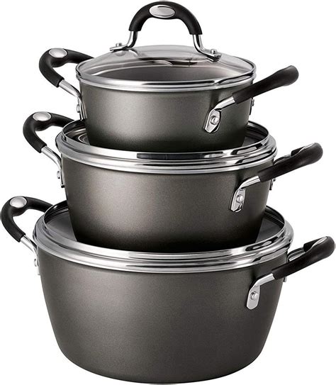 Tramontina 6 Piece Stackable Cookware Set Pewter Home