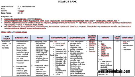 Silabus Pjok Kelas 4 Semester 2 Silabus Pjok Kelas 4 Semester 2 Check Spelling Or Type A New