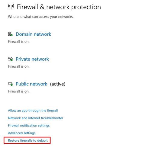 Best Ways To Reset Firewall Settings On Windows