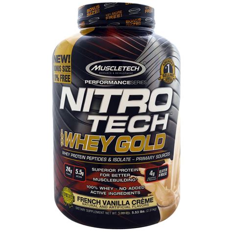 Muscletech Nitro Tech 100 Whey Gold French Vanilla Creme 5 53 Lbs 2 51 Kg Iherb