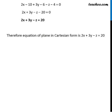 Question 7 Find Vector And Cartesian Equation Of Plane Which Passes