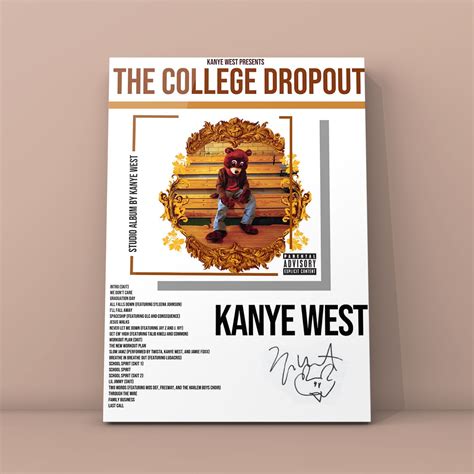 Kanye West The College Drop Out Álbum Poster Print Hip Etsy