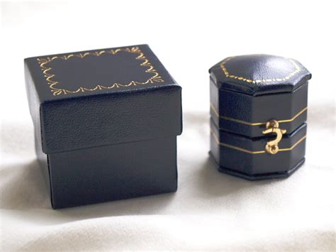 Navy Blue Ring Box Engagement Ring Box Ring Bearer Box Etsy