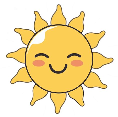 Un Sol De Dibujos Animados Con Una Sonrisa En La Cara Vector Premium