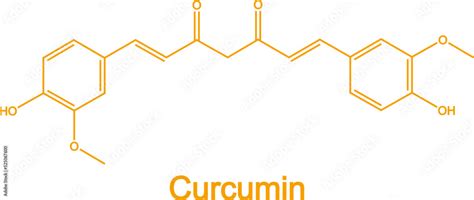 Curcumin Turmeric Spice Molecule Organic Curcumin Chemical Formula