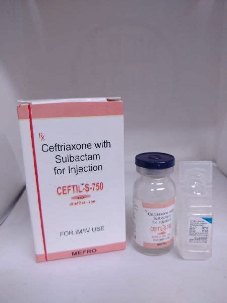 Ceftil S 750 Ceftriaxone 500 Mg Sulbactam 250 Mg At Best Price