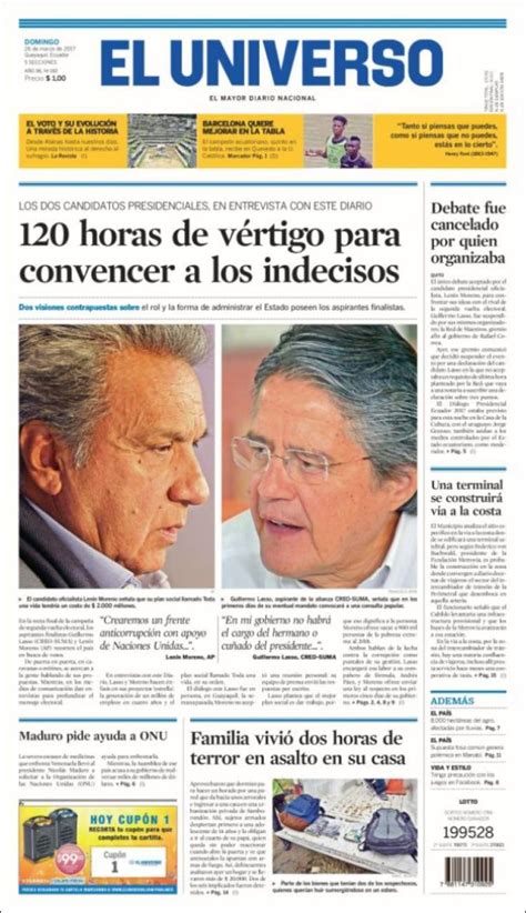 Periódico El Universo Ecuador Ecuador Periódicos De Ecuador