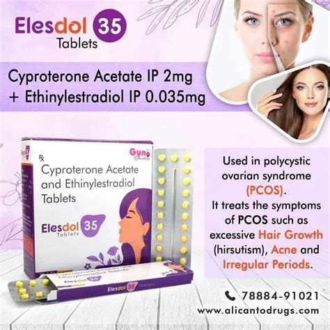 Cyproterone Acetate And Ethinylestradiol Tablet Pcos Tablet Elesdol